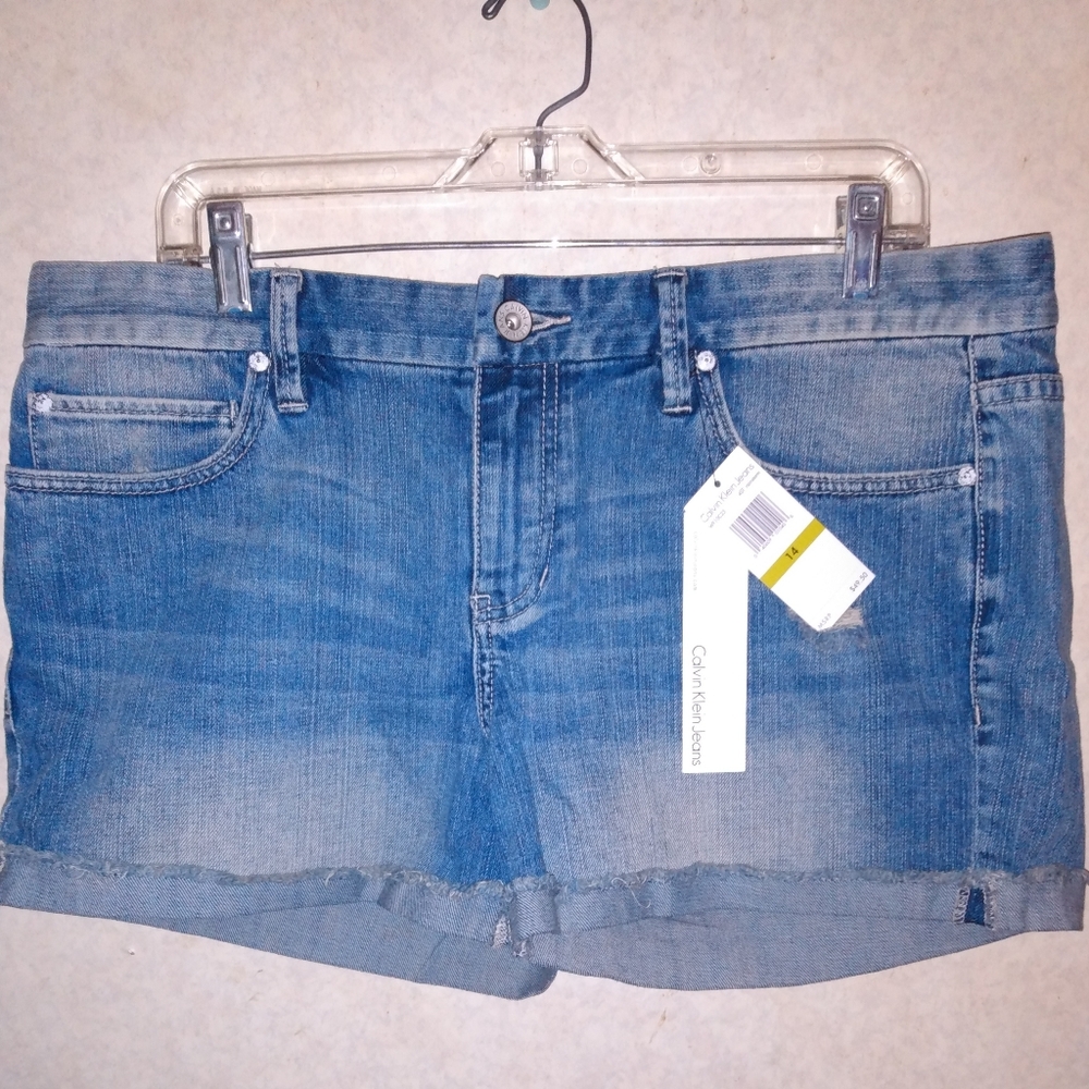 NWT Women's Calvin Klein Denim Shorts Size 14